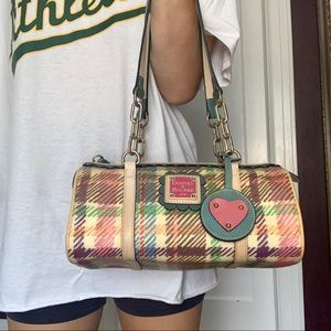 Dooney & Bourke Rainbow Plaid Barrel Bag 🤍💕
